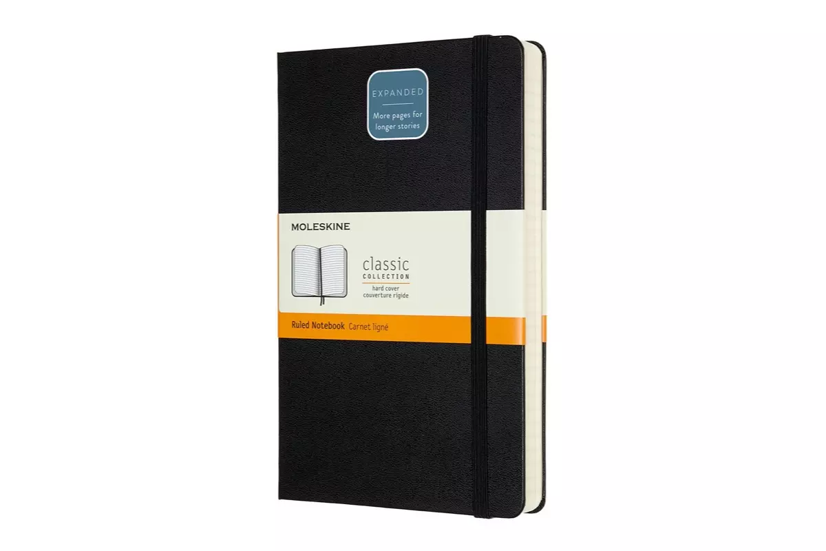 Een Moleskine Ruled Hard Cover Notebook Large Expanded Black koop je bij Moleskine.nl